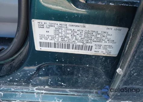 2003 Toyota Rav4 from USA, damaged, VIN JTEGH20V030095397